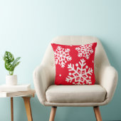 レッドホワイトスノーフレークモダンクラシック クッション (椅子)