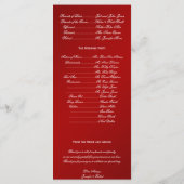 レッドホワイトスノーフレーク冬の結婚式プログラム プログラム (裏面)
