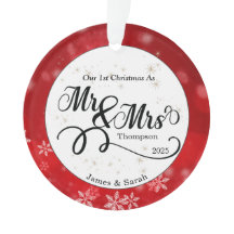 レッドホワイトスノーフレーク初めてのクリスマス新婚