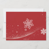 レッドホワイトスノーフレーク引っ越しましたホリデーカード (裏面)