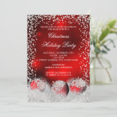 レッドホワイトスノーボーブルクリスマスホリデーパーティー 招待状 (スタンド正面)