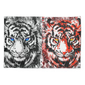 レッドホワイトタイガー顔 – タイガーアイズピラローケース 枕カバー (裏面)