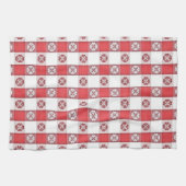 レッドホワイトタブレクロイタリアンスプリント キッチンタオル (横)