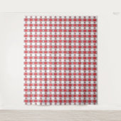 レッドホワイトタブレクロイタリアンスプリント タペストリー (正面)