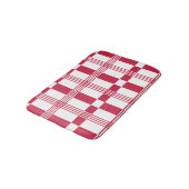 レッドホワイトタータンチェックチェックプレイド バスマット (アングル)