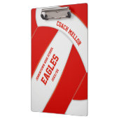 レッドホワイトチームカラーバレーボールコーチ クリップボード (左)