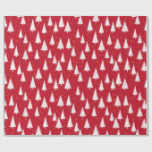 レッドホワイトツリーズクリスマスホリデーラッピング紙 ラッピングペーパー (フラット)