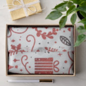 レッドホワイトデコレーションホリデーティッシュペーパー 薄葉紙 (ギフト)