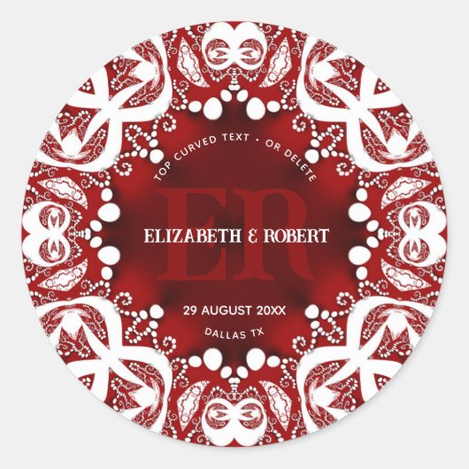 レッドホワイトトライバルレース特別イベント結婚ズ ラウンドシール (正面)