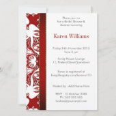 レッドホワイトドーヴろうけつ染めブライダルシャワーパーティーインビタティ 招待状 (裏面)