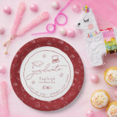 レッドホワイトハンドドロードグラードパーティー紙プレート ペーパープレート (パーティー)