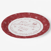レッドホワイトハンドドロードグラードパーティー紙プレート ペーパープレート (アングル)