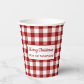 レッドホワイトバッファローあなたの名前を確認クリスマスパーティー 紙コップ (正面)