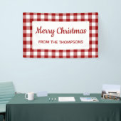 レッドホワイトバッファローチェッククリスマスパーティー 横断幕 (トレードショー)