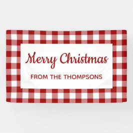 レッドホワイトバッファローチェッククリスマスパーティー 横断幕