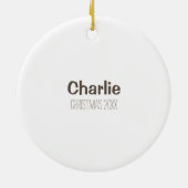 レッドホワイトパピロンパーソナライズされたハート セラミックオーナメント (裏面)