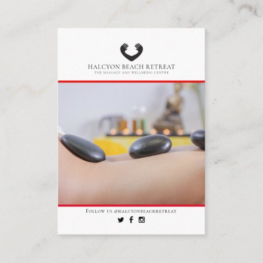 レッドホワイトビジネスのフォト美しいに感謝します 名刺 (裏面)