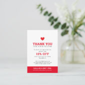 レッドホワイトビジネスのフォト美しいに感謝します 名刺 (スタンド正面)