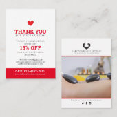 レッドホワイトビジネスのフォト美しいに感謝します 名刺 (正面/裏面)