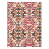 レッドホワイトピンク日本のフローラコットンダイニング テーブルクロス (正面)