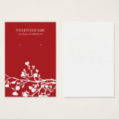 レッドホワイトフラワーズカスタムイヤリングカード (正面&裏面)