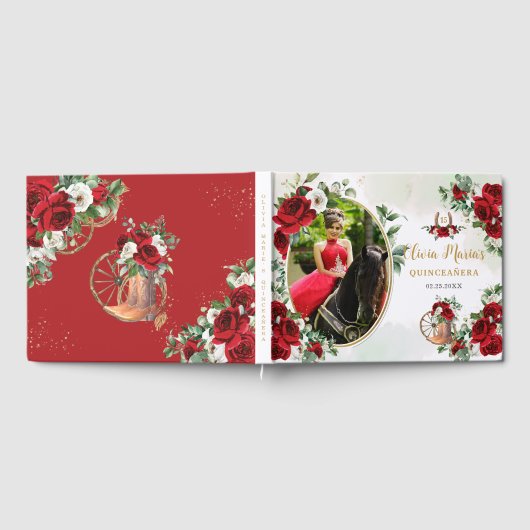 レッドホワイトフローラシャルロブーツキンセアニェラ写真 ゲストブック (全面)