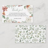 レッドホワイトフローラベビーイン開花シャワーありがとう エンクロージャーカード (正面/裏面)