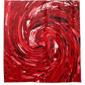 レッドホワイトブラックスワールデザイン シャワーカーテン (正面)