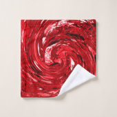 レッドホワイトブラックスワールデザイン バスタオルセット (ウォッシュタオル)