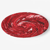 レッドホワイトブラックスワールデザイン ペーパープレート (アングル)