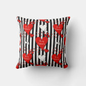 レッドホワイトブラックバレンタインハート装飾用クッション クッション (裏面)