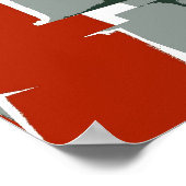 レッドホワイトブラックレトロ絵画ズ抽象芸術アート ポスター (角)