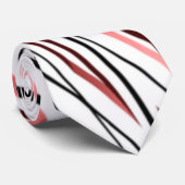 レッドホワイトブラック抽象芸術ストライプデザイン ネクタイ (ロール)