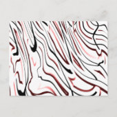 レッドホワイトブラック抽象芸術ストライプデザイン ポストカード (正面)