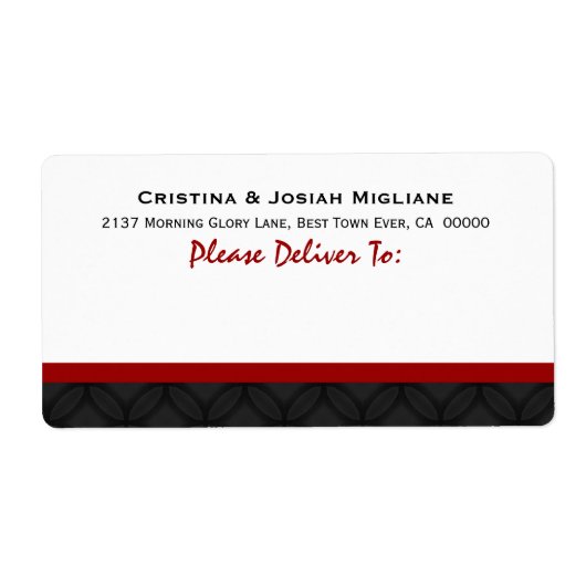 レッドホワイトブラック結婚ズの新郎新婦B433 ラベル (正面)