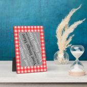 レッドホワイトプレイドカスタムイメージイーゼル フォトプラーク (側面)