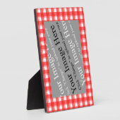 レッドホワイトプレイドカスタムイメージイーゼル フォトプラーク (側面)