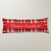 レッドホワイトプレイドタータンチェックカスタム ボディピロー (裏面)