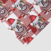 レッドホワイトプレイドブルドッグクリスマスホリデー 薄葉紙 (詳細)