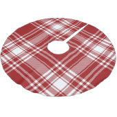 レッドホワイトプレイドホリデーフェスティバルクリスマス ブラッシュドポリエステルツリースカート (アングル)