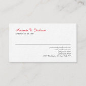 レッドホワイトプレーンエレガントプロフェッショナルミニマリスト 名刺 (正面)