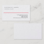 レッドホワイトプレーンクラシカルプエレガントライアミアムパール 名刺 (正面/裏面)