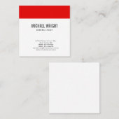 レッドホワイトプレーンモダンミニマシンプルリスト スクエア名刺 (正面/裏面)