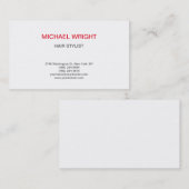 レッドホワイトプレーンモダンミニマシンプルリスト 名刺 (正面/裏面)