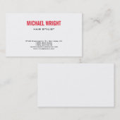 レッドホワイトプレーンモダンミニマシンプルリスト 名刺 (正面/裏面)