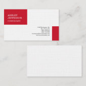 レッドホワイトプロフェッショナルトレンディーミニマルエレガントリスト 名刺 (正面/裏面)