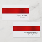 レッドホワイトプロフェッショナル印象的なトレンディー 名刺 (正面/裏面)