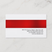 レッドホワイトプロフェッショナル印象的なトレンディー 名刺 (裏面)