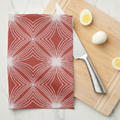 レッドホワイトペパーミントキャンディスターバストフェスティバル キッチンタオル (四つ折り)