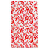 レッドホワイトペパーミントキャンディホールディアパターン スモールペーパーバッグ (裏面)